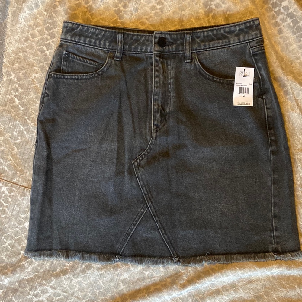 NEW Black Denim Skirt Volcom Brand